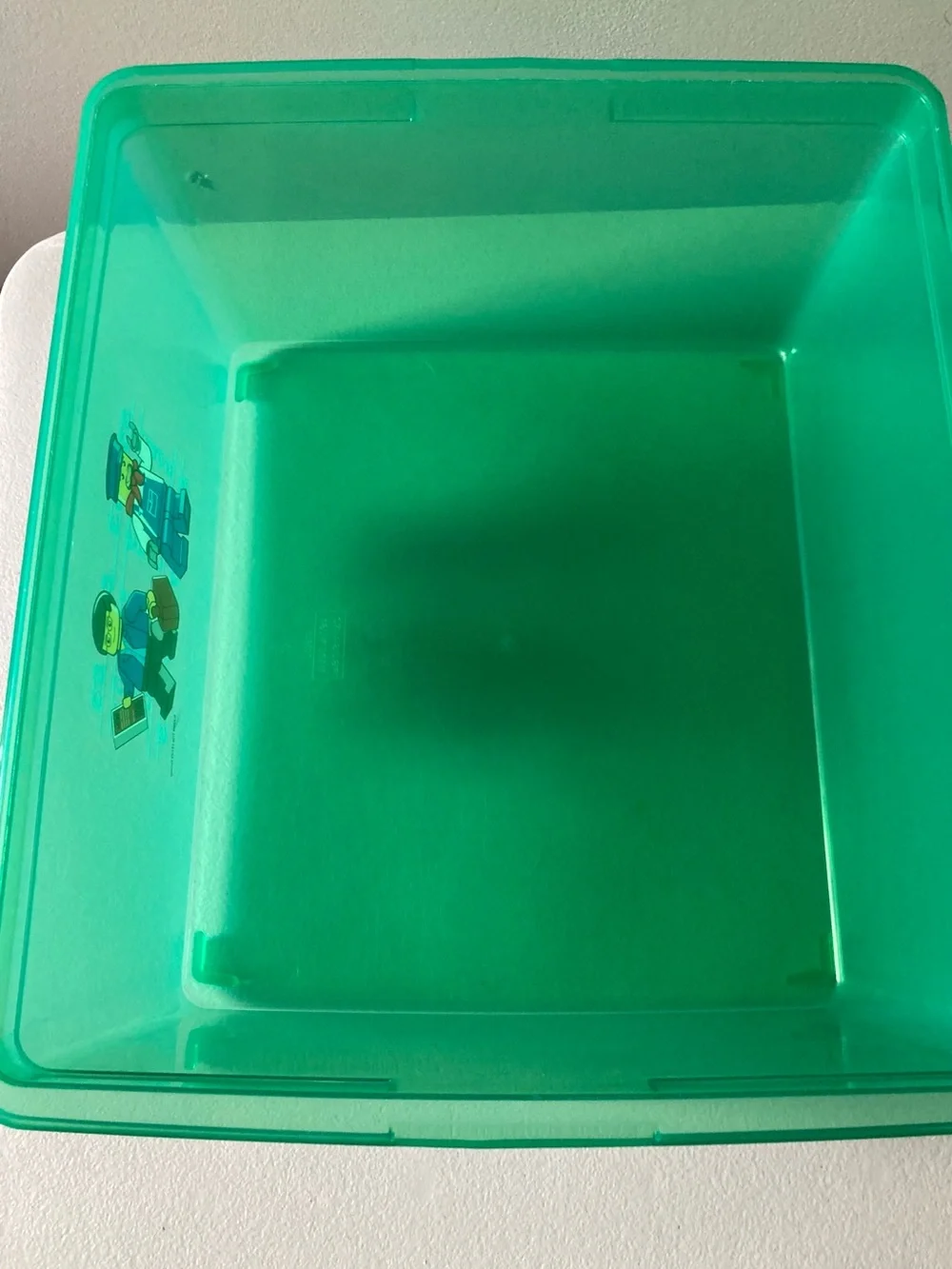 LEGO Mini figure Graphic Green Plastic Storage Bin 1 Compartment